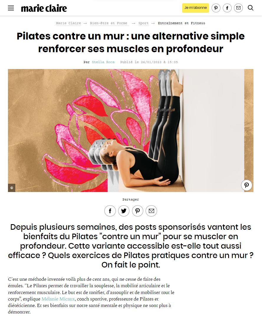 Pilates contre un mur : une alternative pour se renforcer ! - Mélanie  Micaux - Coach sportive et diététicienne à Paris 15